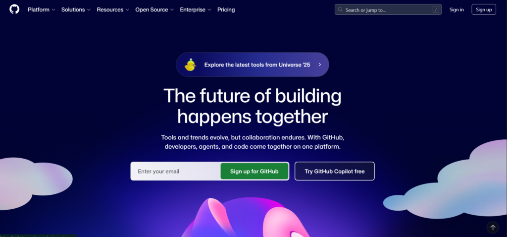 GitHub Pages free website hosting dashboard