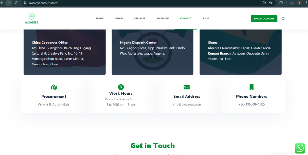 contact page design