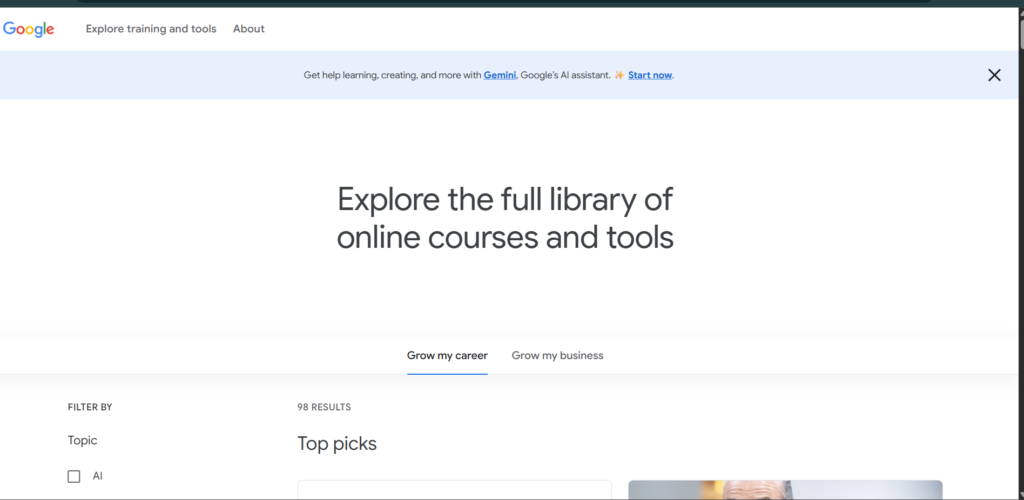Google Digital Garage offers free digital skills courses