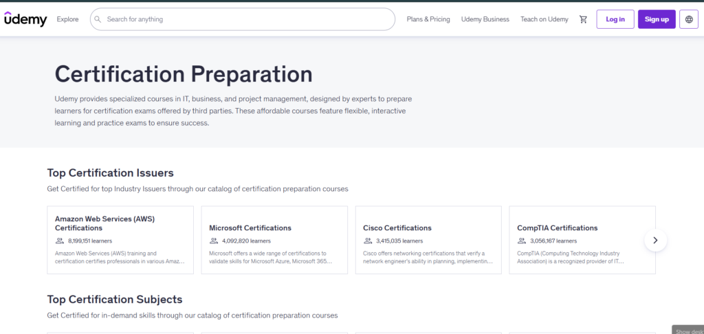 Udemy free courses categories overview