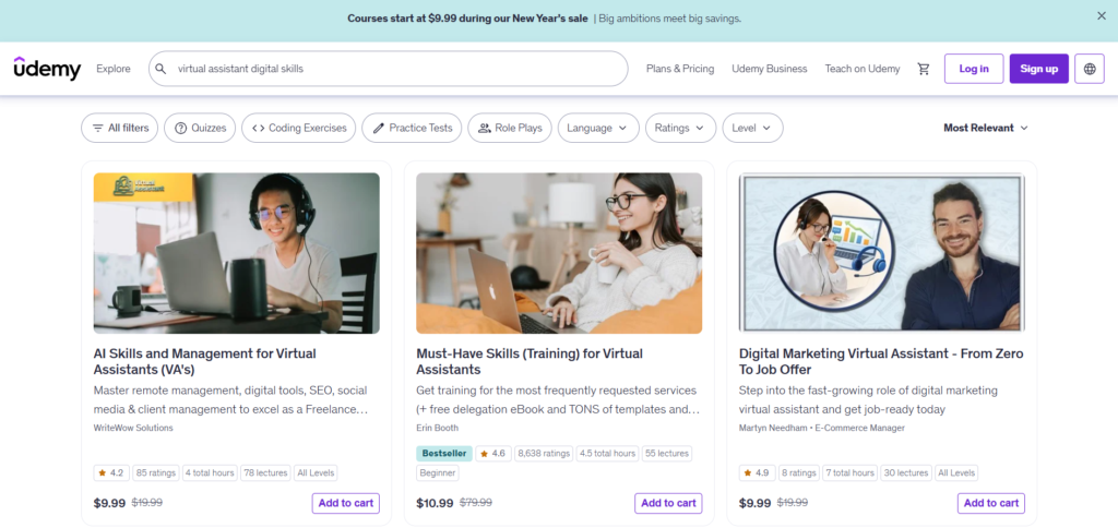 virtual assistant digital skills