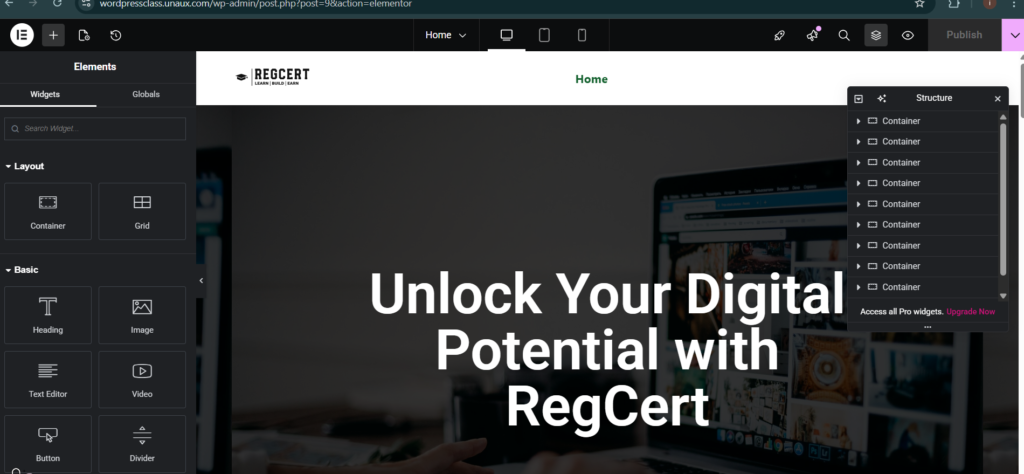  Creating a new homepage in WordPress