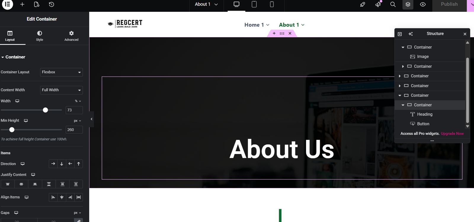 How to design a website about us page on WordPress using Elementor