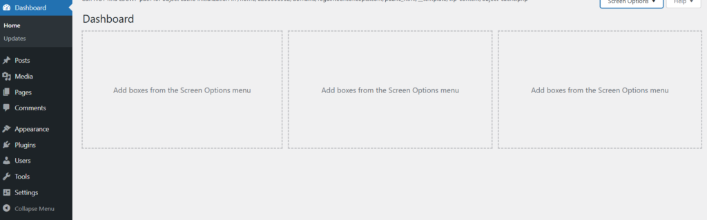 Reset a WordPress website dashboard before starting over