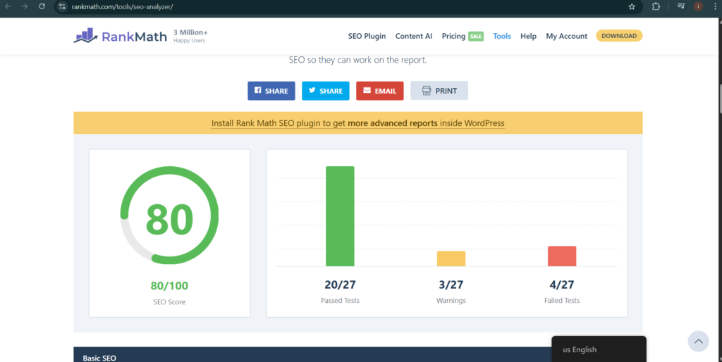 essential WordPress plugins every beginner needs Rank Math SEO dashboard