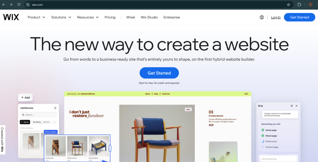 Best free website builders for beginners: Wix dashboard interface